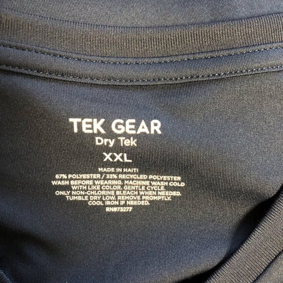 Tek Gear Dry Tek T-Shirt Mens Size XXL Moisture Wicking Lightweight Navy - Picture 3 of 4